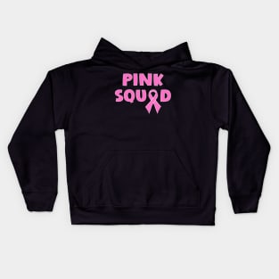 Pink squad breast cancer awareness ribbon Kids Hoodie